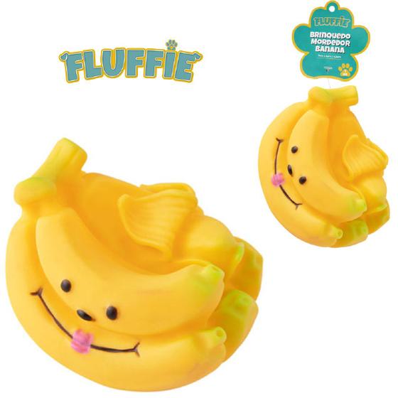 Imagem de 2 Brinquedo Mordedor Pet Brinquedo com Apito Cachorro Banana
