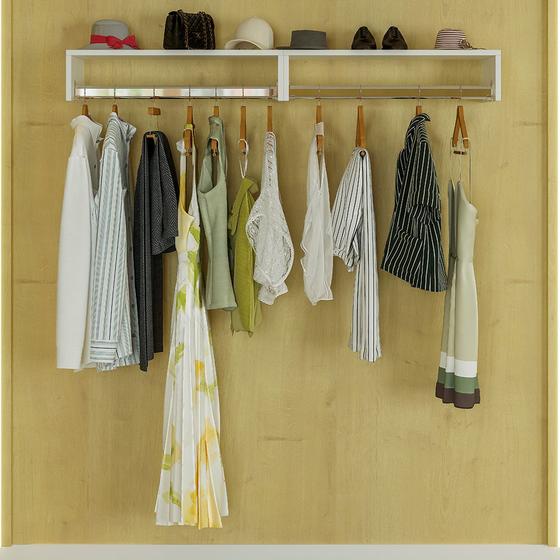 Cabideiros de Parede Arara Porta Roupa Holanda Branco Moveise