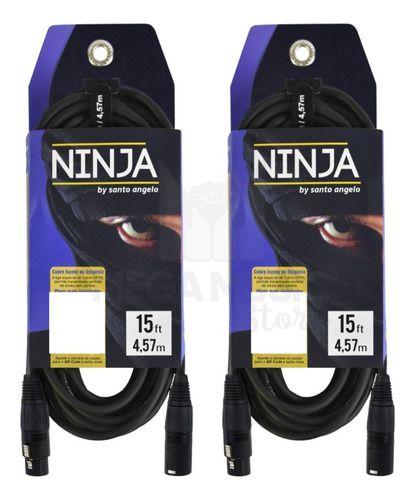 Imagem de 2 Cabo de Microfone 0,20MM Conectores XLRMx XLRF Mod Ninjalw B 15FT/4.5