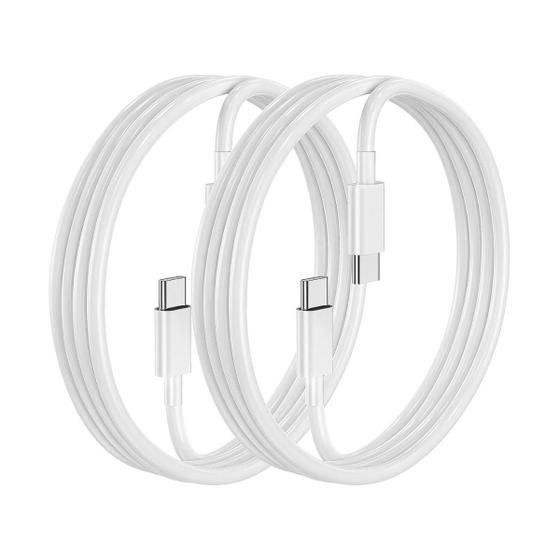 Imagem de 2 Cabos USB-C Para Tipo C 1 Metro Duas Pontas Iguais Carregador