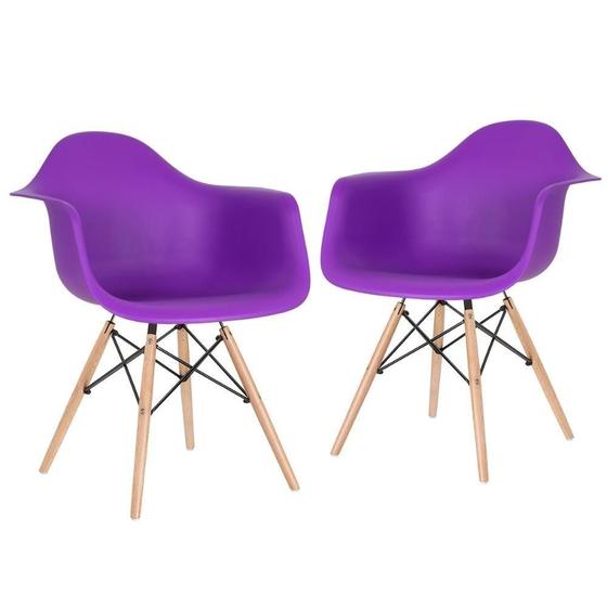 Imagem de 2 Cadeiras Charles Eames Eiffel Daw Clara Roxo