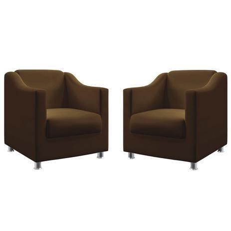 Imagem de 2 Cadeiras Decorativa Tilla Quarto Sala Suede Tabaco - Kimi Design