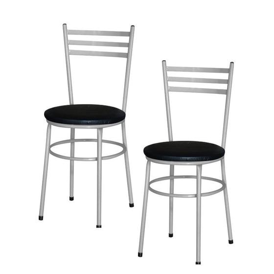Imagem de 2 Cadeiras Epoxi Prata Para Cozinha