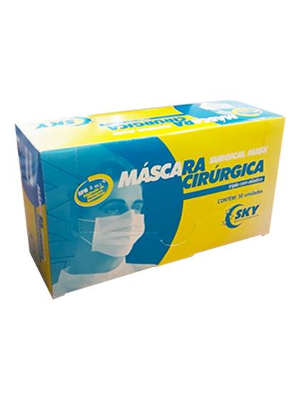 Imagem de 2 caixa mascara descataveis  cx com 50 unidades  SKY   TRIPLA CAMADA