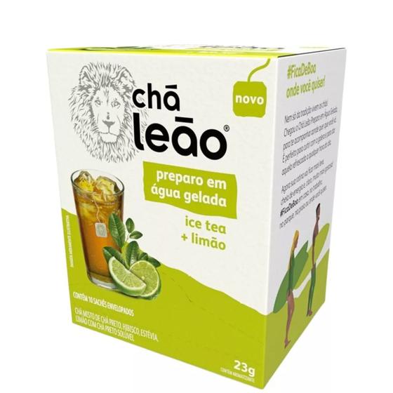 Imagem de 2 Caixas Chá Gelado Leão Ice Tea C/ Limão 10un 25g