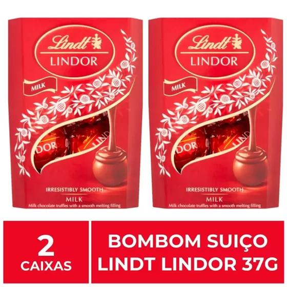 Imagem de 2 Caixas de Bombons de Chocolate Lindt Lindor 37 g