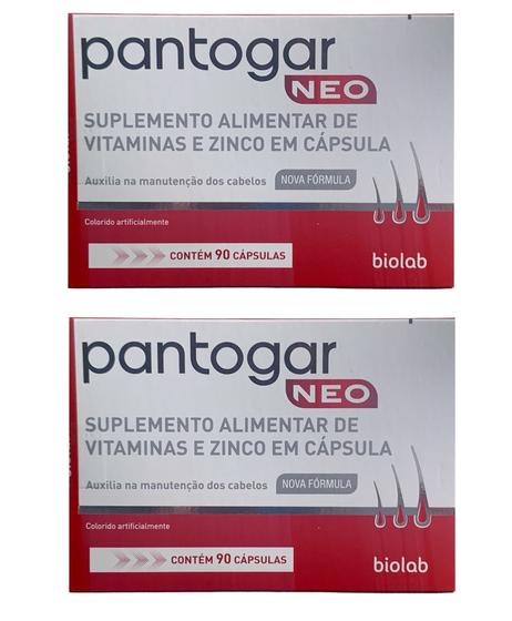 Imagem de 2 Caixas pantogar neo 90 cápsulas suplemento alimentar vitaminas e zinco