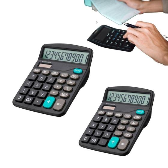 2 Calculadoras Digital De Mesa Simples Grande Escritório Comercial Display 12 Dígitos Menor preço em 2 Calculadoras Digital De Mesa Simples Grande Escritório Comercial Display 12 Dígitos