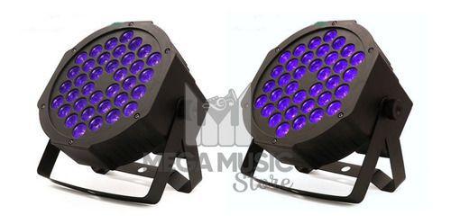 Imagem de 2 Canhão Refletor Led Par 64 Rgb Triled 36 Leds 3w Dmx Bivolt