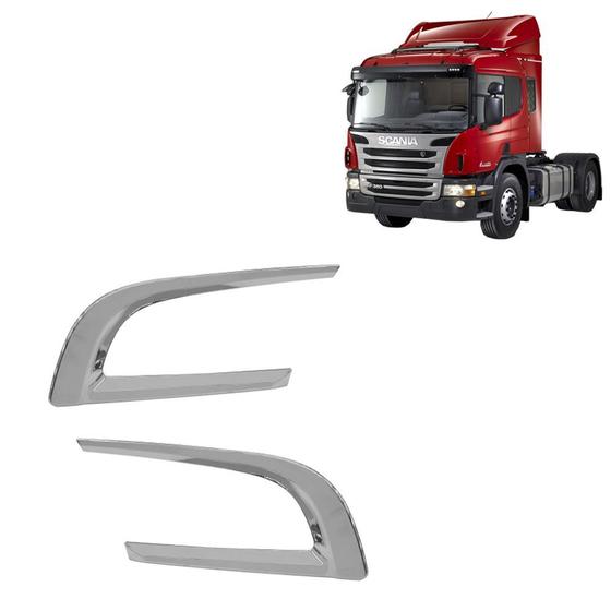 Imagem de 2 Capa Cromada Entrada de Ar p Scania G/R 2010 em Diante