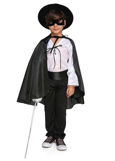 Imagem de 2 Capas De Zorro Infantil Vampiro Bruxo Halloween Fantasia