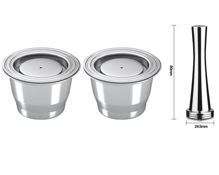 Set Da 3 Capsule Caffè Riutilizzabili In Acciaio Inox Per Nespresso Pixie CitiZ – Filtri Manomissione