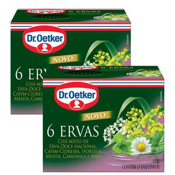 Imagem de 2 Chá de Seis Ervas 15gramas Dr. Oetker