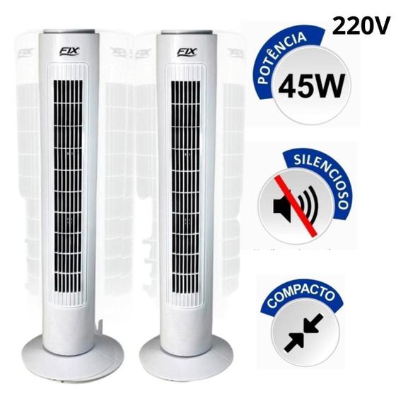 Imagem de 2 Circulador De Ar Ventilador Tipo Coluna Torre De Chão 220V