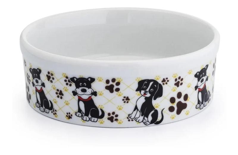 Imagem de 2 Comedouro Caes Cachorro Pet Porcelana 610ml Bebedouro Bowl
