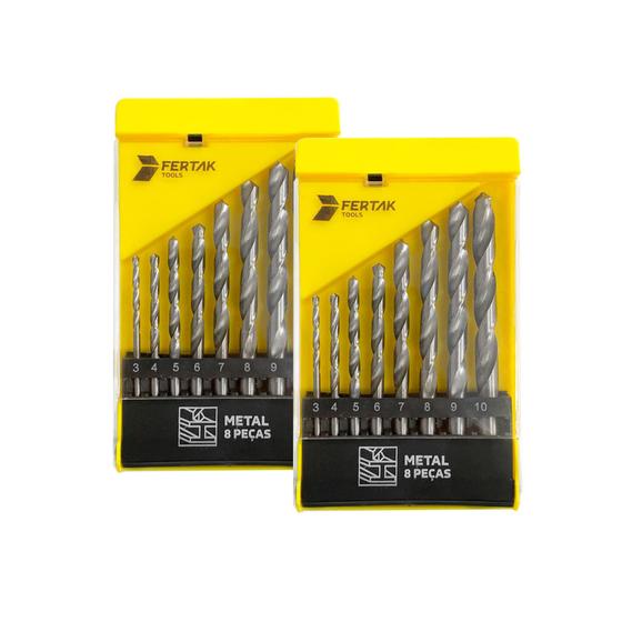 Imagem de 2 Conjuntos De Brocas Metal - 8 Peças De 3 A 10mm Fertak
