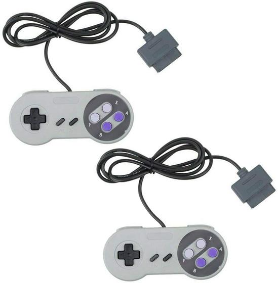 Imagem de 2 Controle Para Super Nintendo Joystick Snes