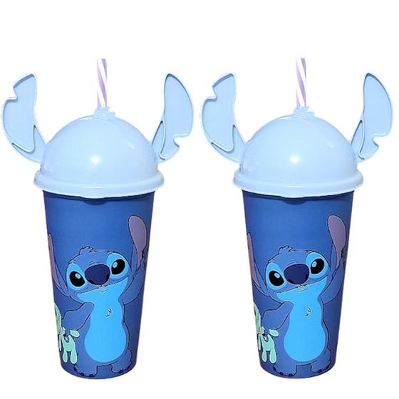 Imagem de 2 Copo do Lilo Stitch 500ml com Orelhas 500ml Disney