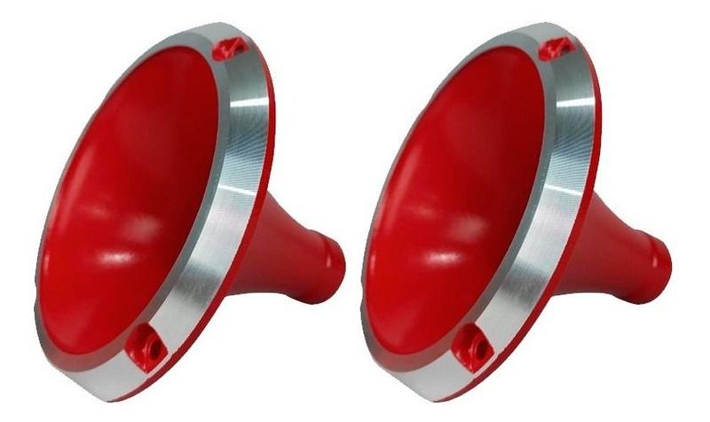 Imagem de 2 corneta alumínio 11-25 cone curto boca rosca vermelha
