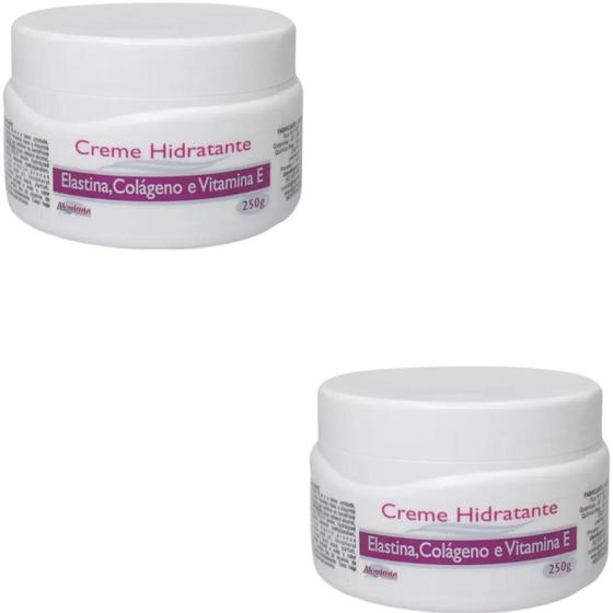 Imagem de 2 Creme Hidratante Alquimia Elastina Colágeno e Vitamina E Pote 250g