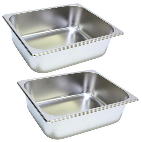 Imagem de 2 Cubas Gastronomica Inox 1/2 32,5x26,5x10cm Ke Home 3244-10