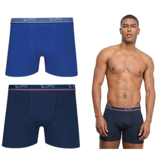 Imagem de 2 Cuecas Box Lupo Algodão Com Elastano Kit Boxer Masculina 523