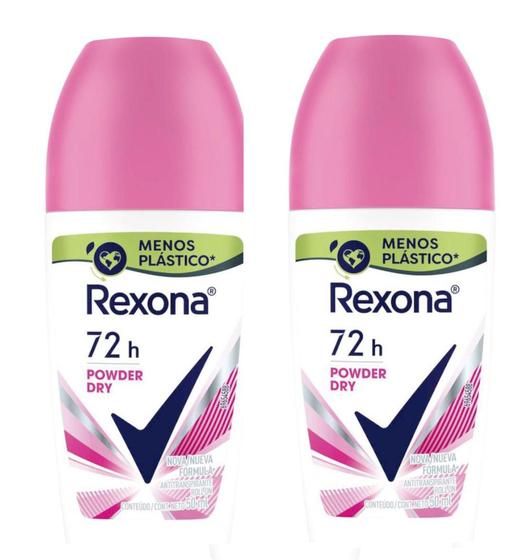 Imagem de 2 Desodorantes Roll On Rexona Powder Dry 48h - 50ml - Woman