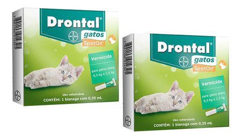 Imagem de 2 Drontal Spot On 0,35 Ml Gatos 0,5 A 2,5 Kg Profender Bayer