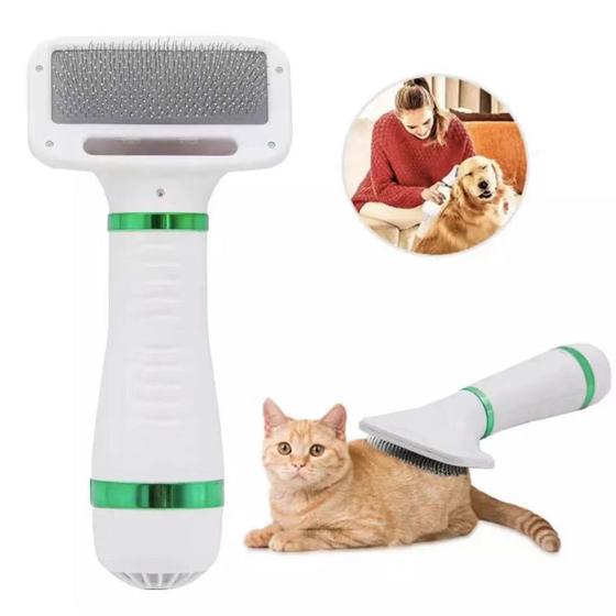 Imagem de 2 Em 1 Secador De Pêlos Para Cães Casa Pente De Pêlo Gato Penteador De Pelos De Cachorro Escova De Temperatura Ajustável