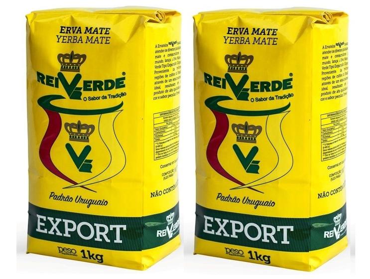 Imagem de 2 Erva Mate Chimarrão REI VERDE EXPORT TRADICIONAL UY 1kg