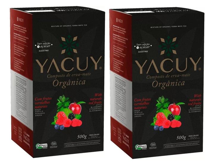 Imagem de 2 Erva Mate Chimarrão YACUY ORGÂNICA FRUTAS VERMELHAS 500G