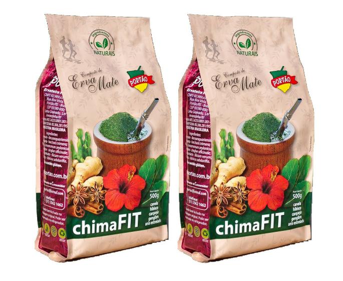 Imagem de 2 Ervas Mate Chimarrão PORTÃO CHIMAFIT HIBISCO GENGIBRE