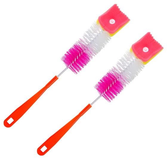 Imagem de 2 Escovas com Esponja Maleável Para Limpar Locais Difíceis