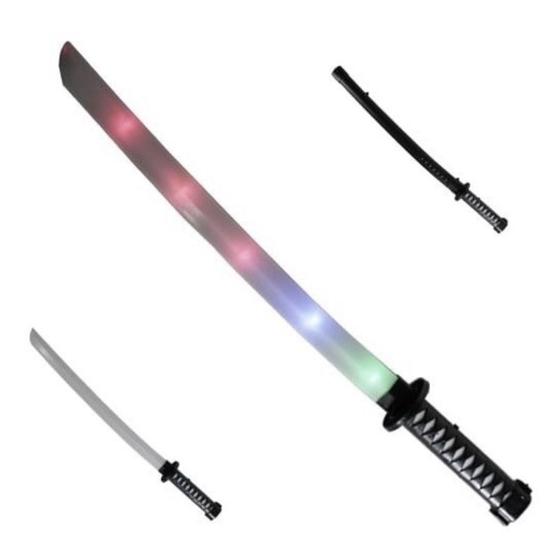 Imagem de 2 Espadas Ninja Samurai Som E Luz Sensor De Movimento