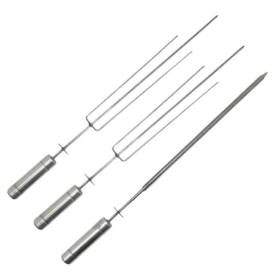 Imagem de 2 Espetos Tridentes Inox + 1 Espeto Picanha para Kits Brasa Grill