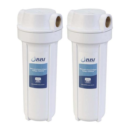 Imagem de 2 Filtro De Agua Bbi Para Caixa D'água E Entrada Cavalete Cisterna Poço Poe Com Refil Plissado Lavável