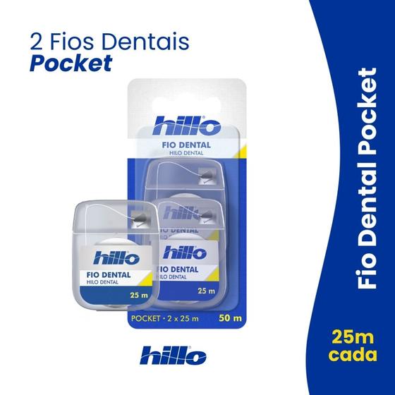 Imagem de 2 Fio Dental Pocket 25 Metros Hillo