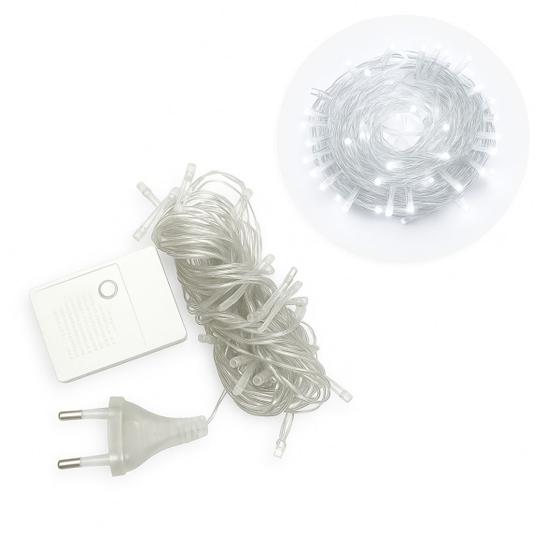Imagem de 2 Fio Pisca Pisca 100 Leds 8 Funçôes Cordão Transparente 10m
