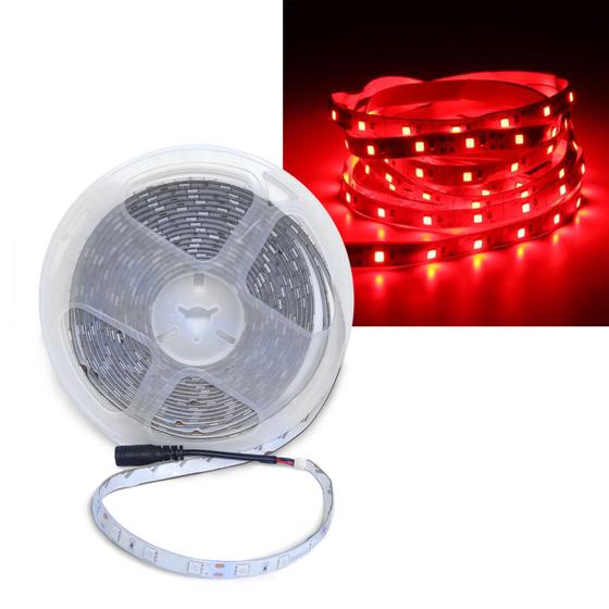 Imagem de 2 Fitas LED 5050 IP65 Silicone Uso Externo/Interno DC-12V Rolo 5m/300 LEDs Cores AZ / RS / VD / VM