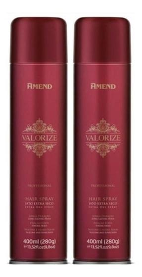 Imagem de 2 Fixador Laque Amend Forte 400 Ml Profissional Spray A Seco