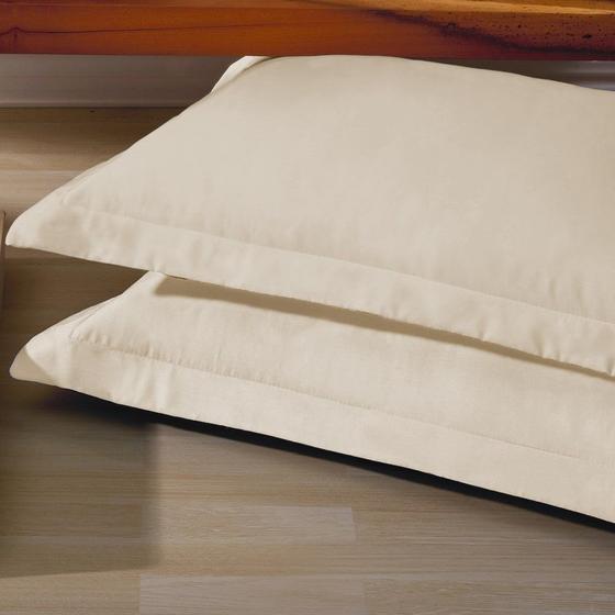 Imagem de 2 Fronhas Percal 400 Fios com 4 Abas 50 x 70 cm Extra Macio