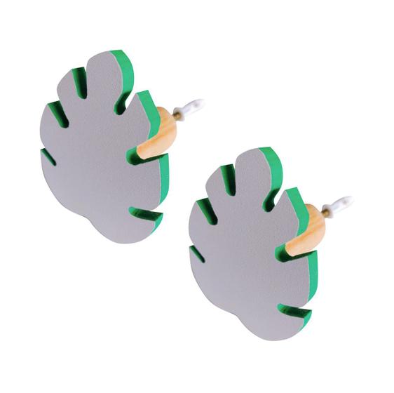 2 Ganchos Parede Costela de Adão borda verde Folha MDF 6mm - Souvenir Decor Imagem de 2 Ganchos Parede Costela de Adão borda verde Folha MDF 6mm