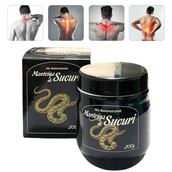 Imagem de 2 Gel Massageador Manteiga de Sucuri Extra-Forte Original Pote 200g