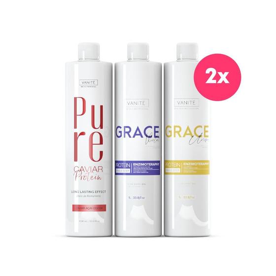 Imagem de 2 Grace Unique 1000ML + 2 Grace Violet 1000ML + 2 Pure Caviar 1000ML