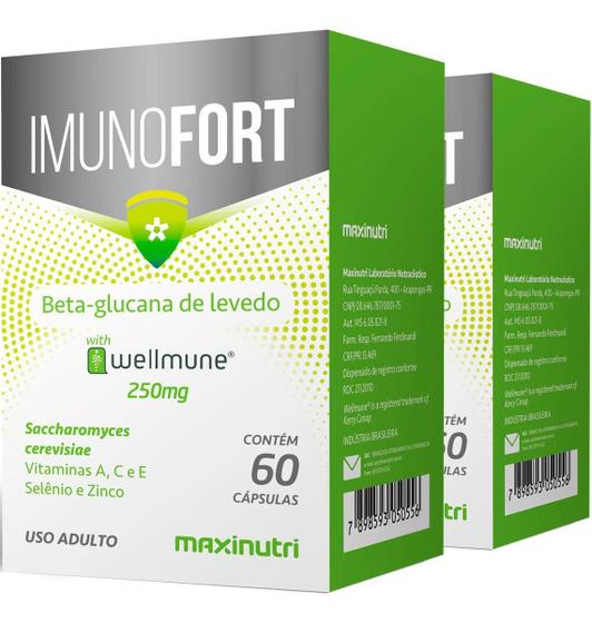 Imagem de 2 Imunofort Wellmune + Vitaminas Minerais 60 Cáps Maxinutri