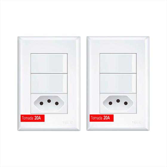 Imagem de 2 Interruptores Simples E Tomada 2p+t 20a/250v Evidence Kit C/2un