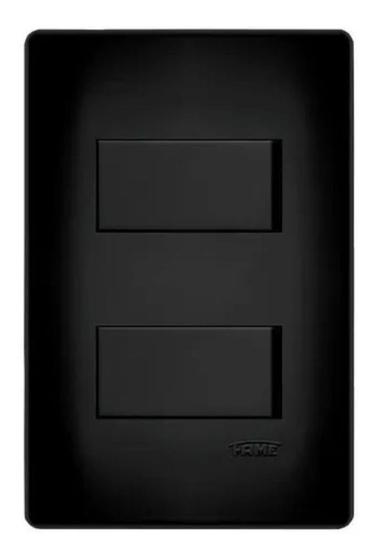 Imagem de 2 Interruptores Simples Preto Distantes 16a/250v Com Placa Suporte - FAME