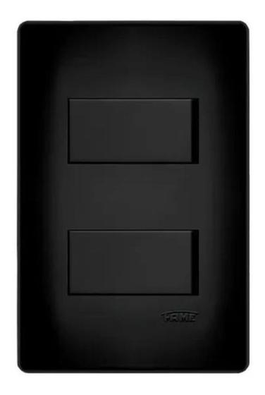 Imagem de 2 Interruptores Simples Preto Distantes 16A/250V Com Placa Suporte - FAME