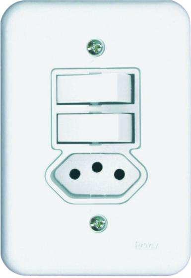 Imagem de 2 Interruptores Simples + Tomada 2P+T 10a Linha Pollar Radial