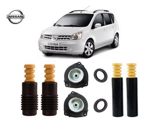 Imagem de 2 Kit Batente + Rolamento Dianteiro Traseiro Nissan Livina 2009 2010 2011 2012